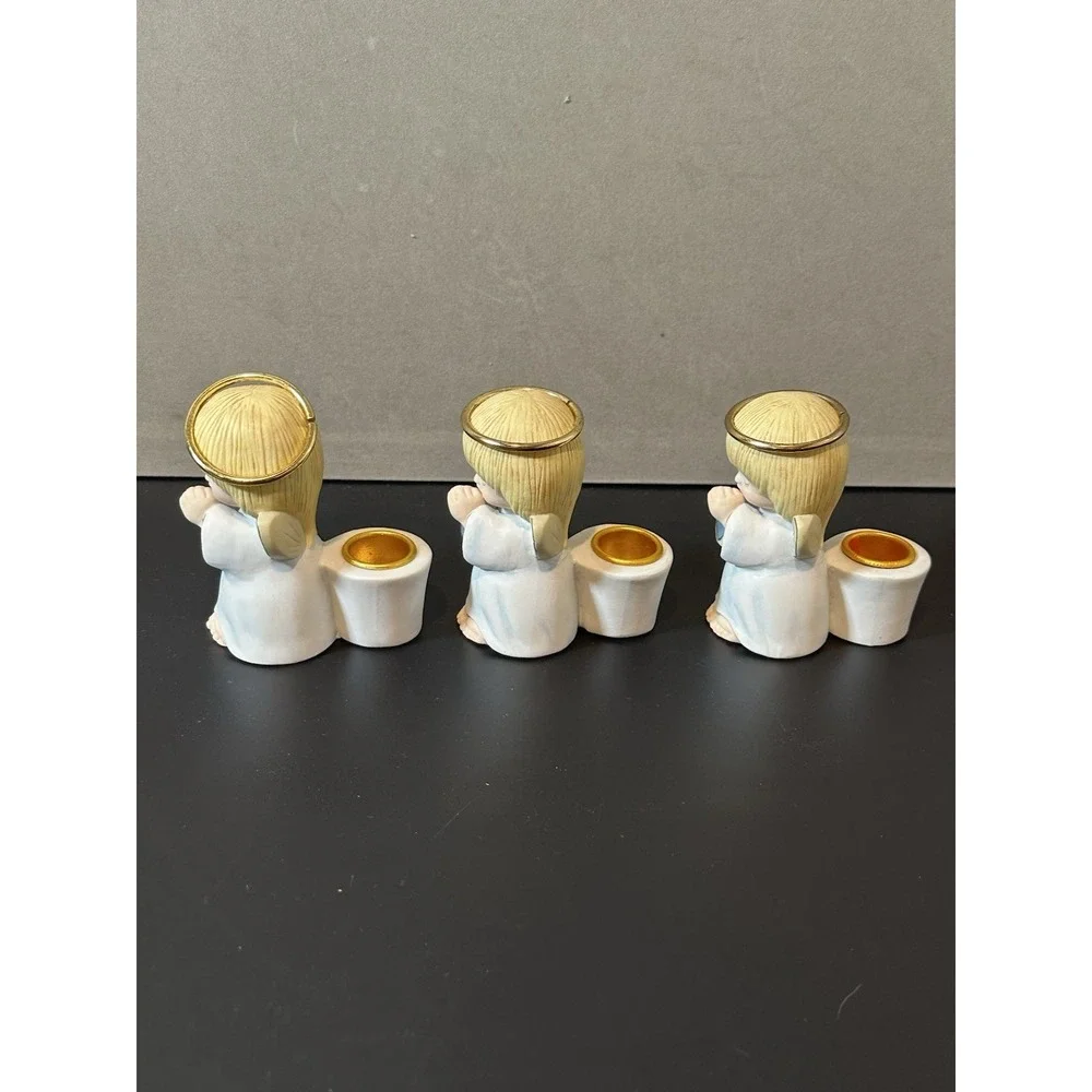 vintage porcelain Angel Candle Holders Lot Of 3‎